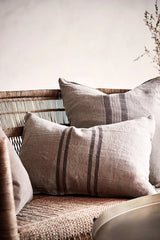 linen cushion with stripe