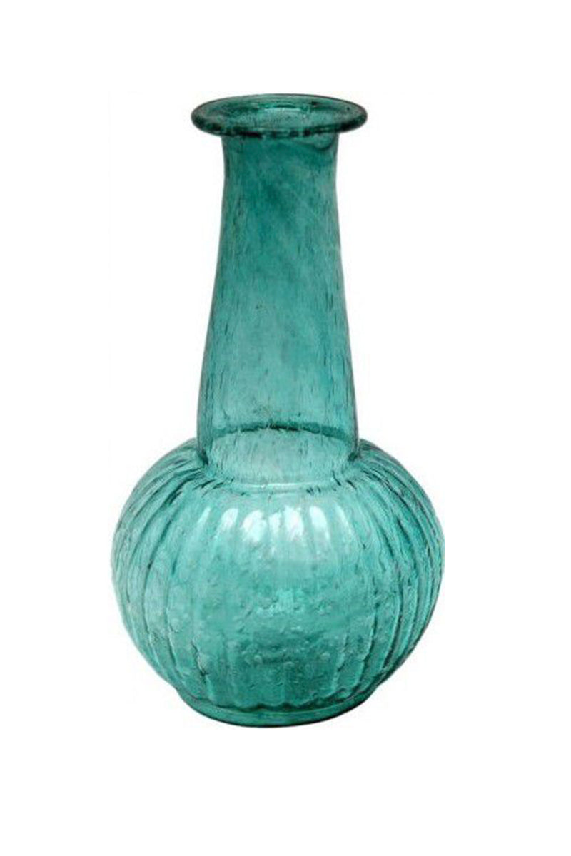 recycled glass vase, sea green