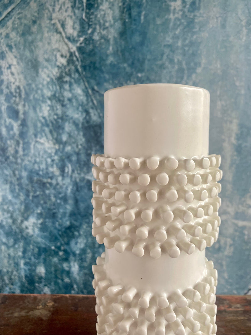 textured white vase