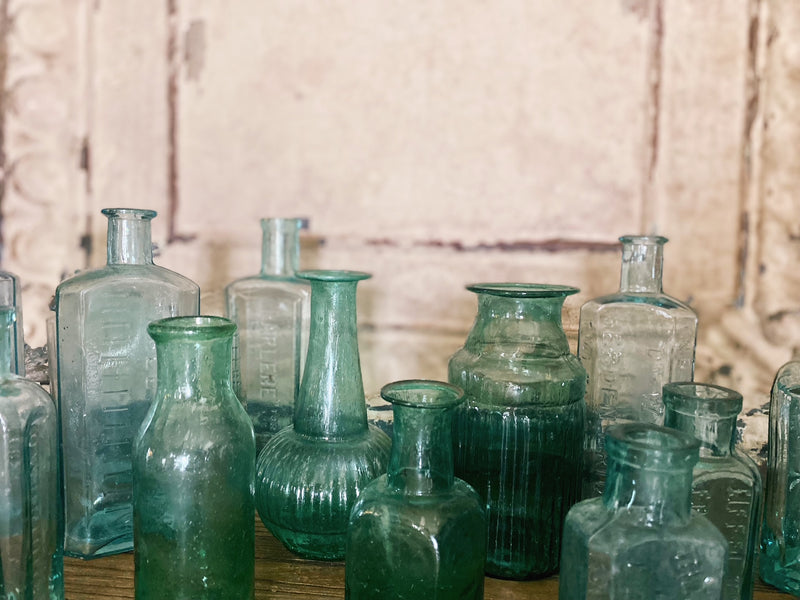 recycled glass vase, sea green