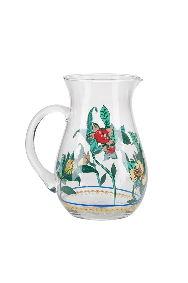 botanical print glass jug