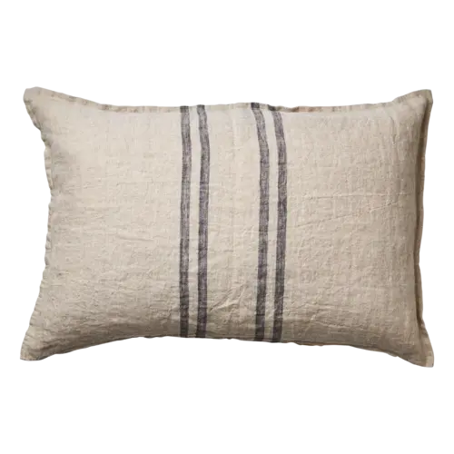 linen cushion with stripe