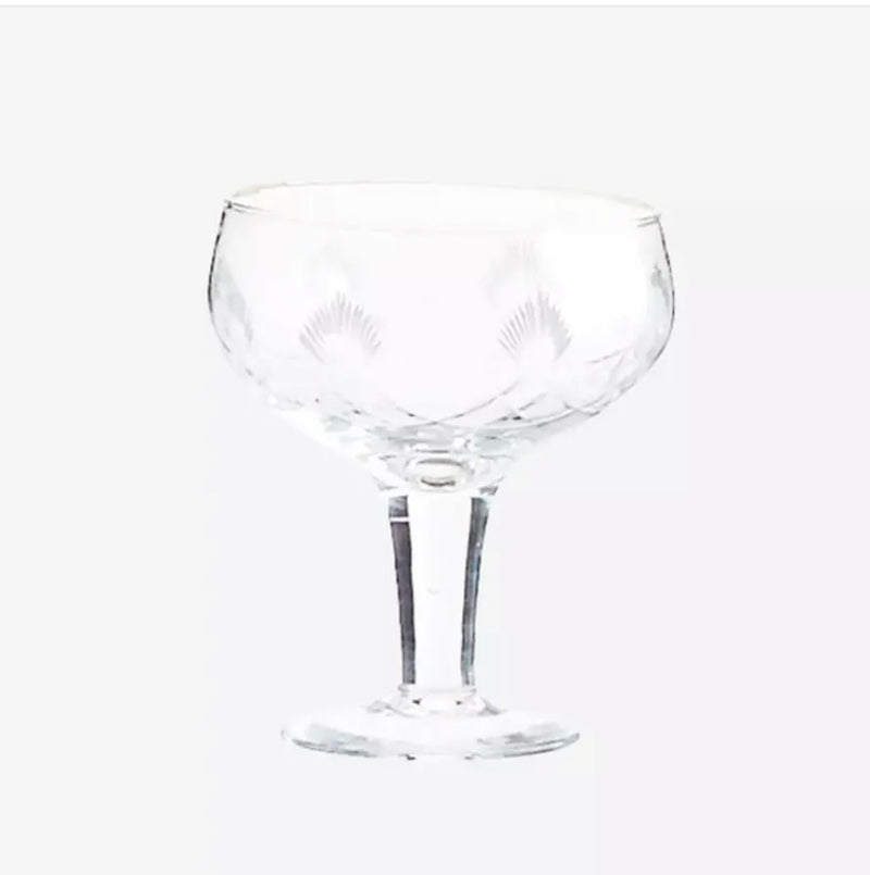 vintage style cocktail glass