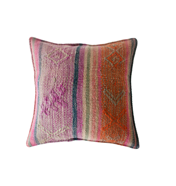 vintage peruvian frazada cushion