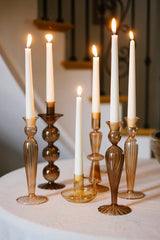 Terracotta glass candle holder
