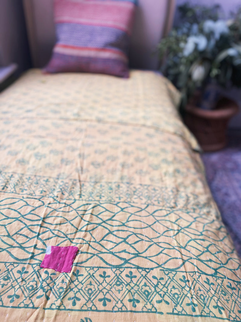 recycled cotton Kantha throw