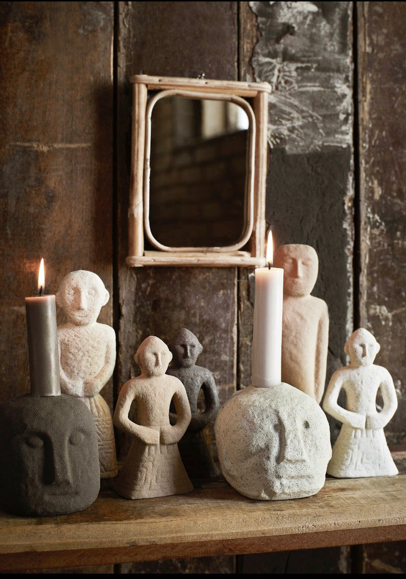 face print candle holder with face print