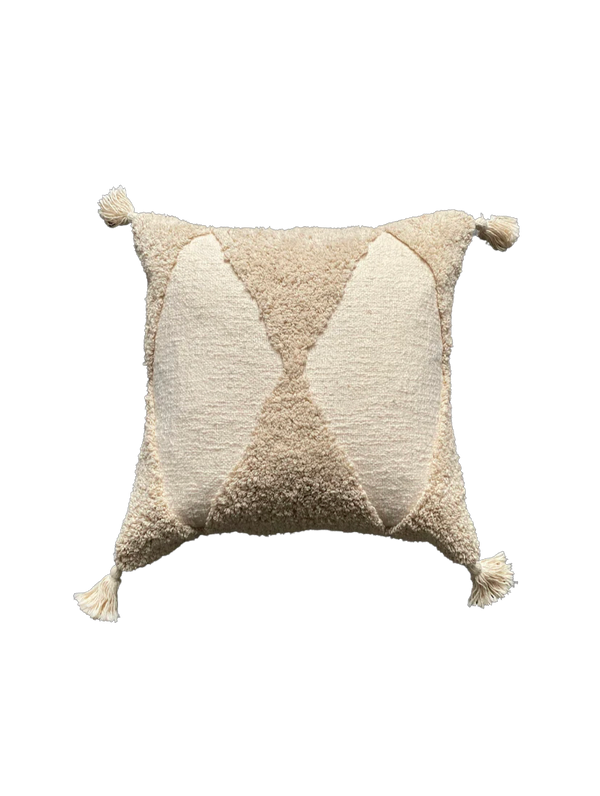 ivory cushion with tassels