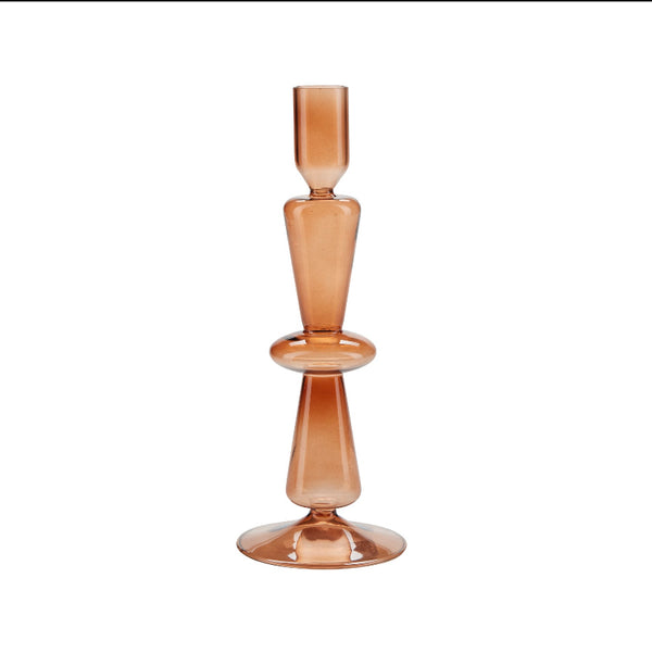 Terracotta glass candle holder