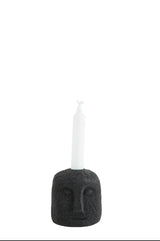 face print candle holder with face print
