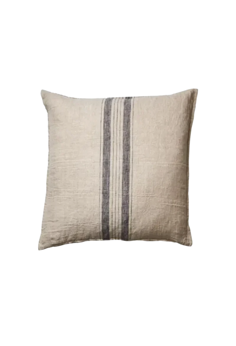 natural linen stripe cushion
