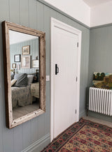 large reclaimed wood mirror, off-white