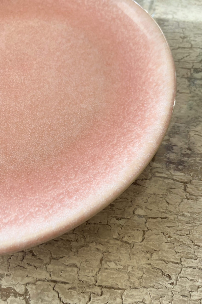 pink glazed plate