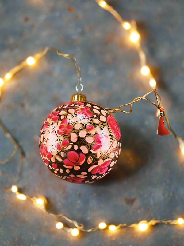 hand painted papier-mache bauble