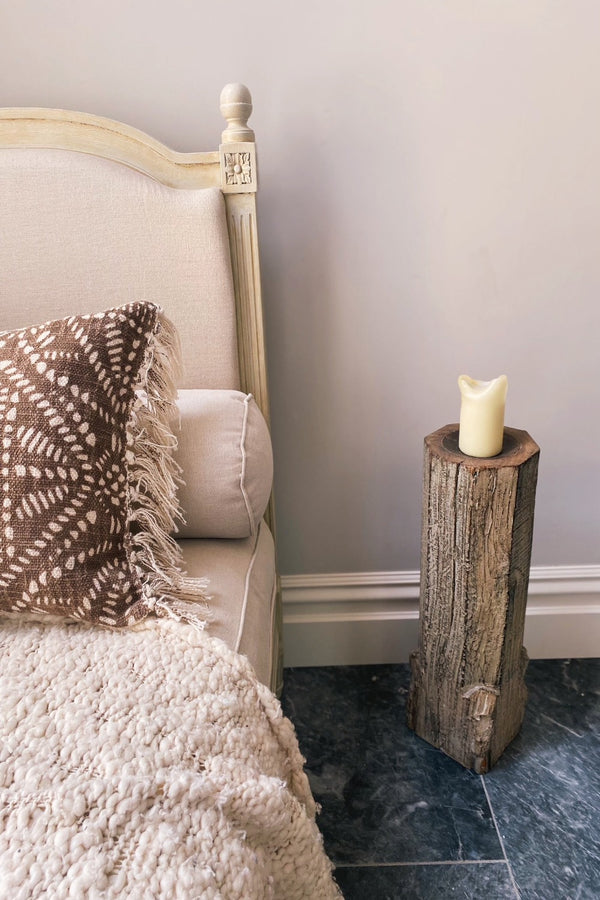 reclaimed wood pillar candle holder